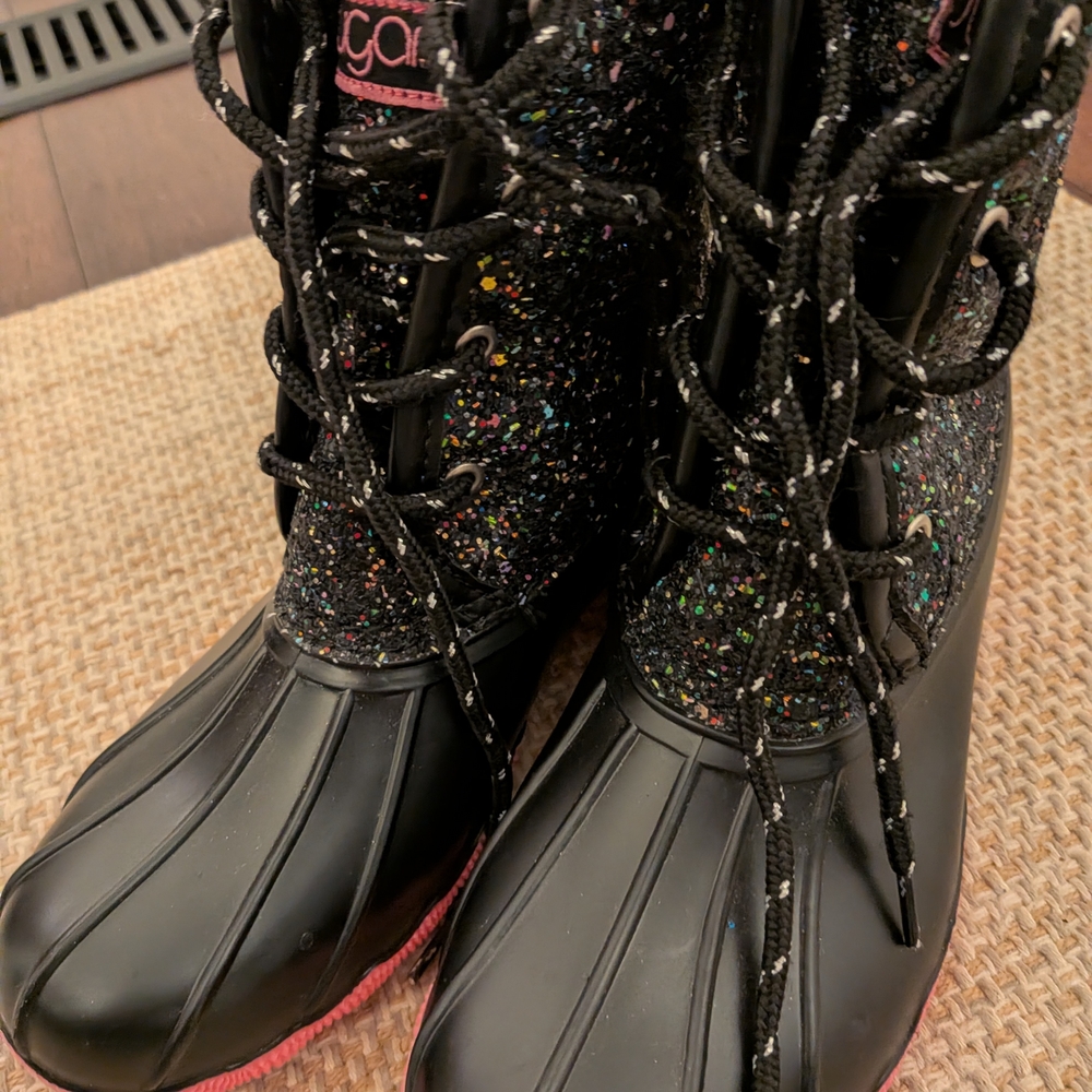 Sugar Kids Black Glitter Boots